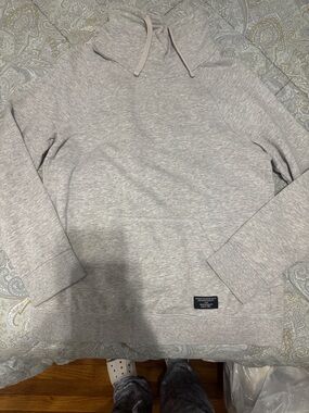 Armani Exchange Light Gray Pullover Hoodie Sweater